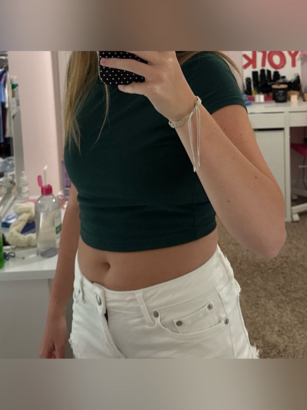 SHEIN White Distressed Frayed Hem Denim Shorts